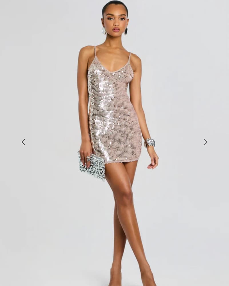 Retrofete Sequin Dress mini Silver  - Image 3