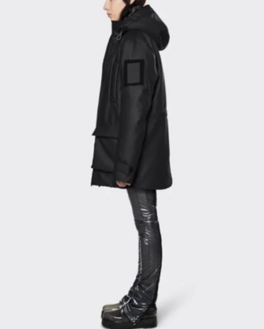 Rains Black Insulated Parka - Image 2