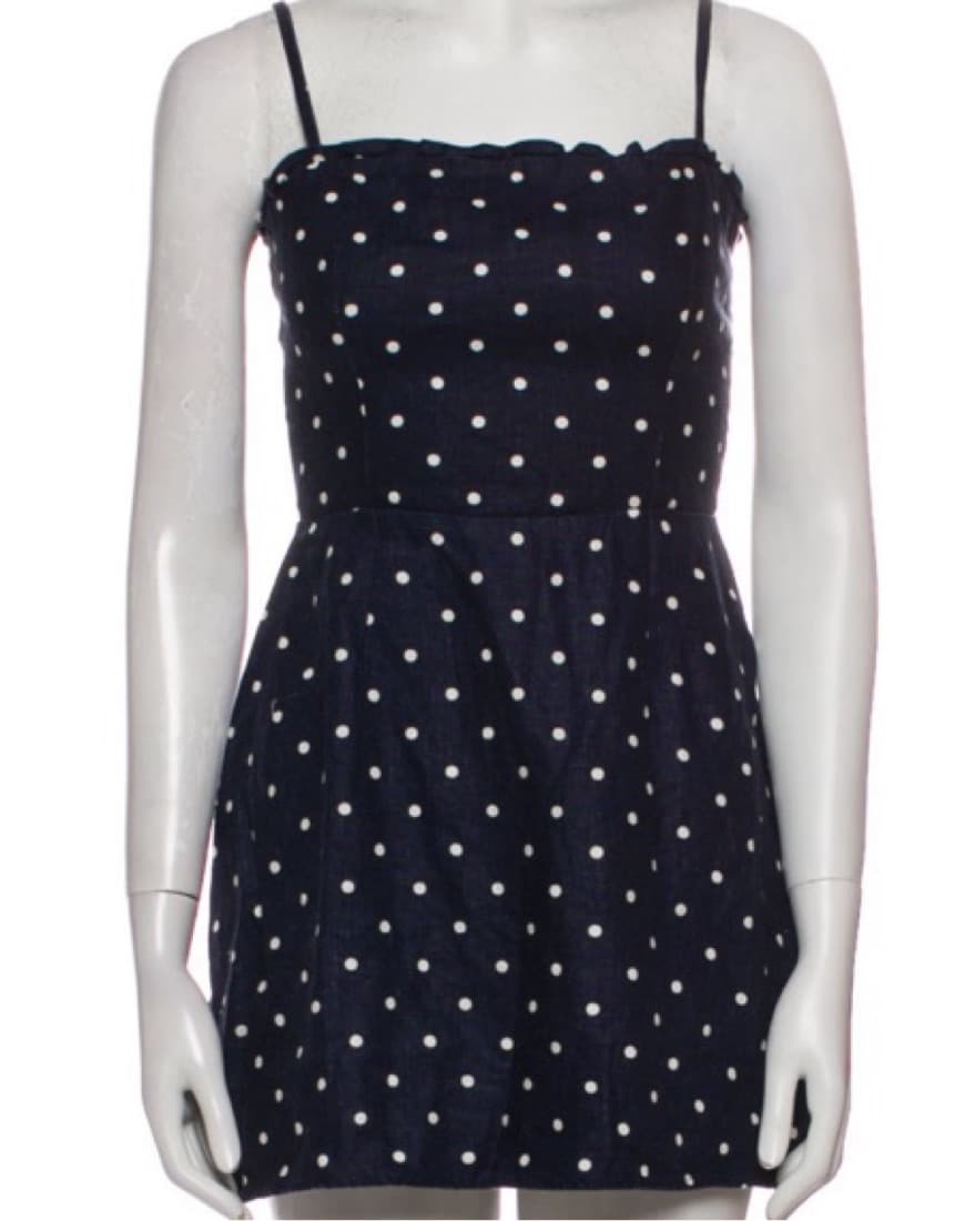 Reformation Linen Mini Polka Dot Dress - Image 2
