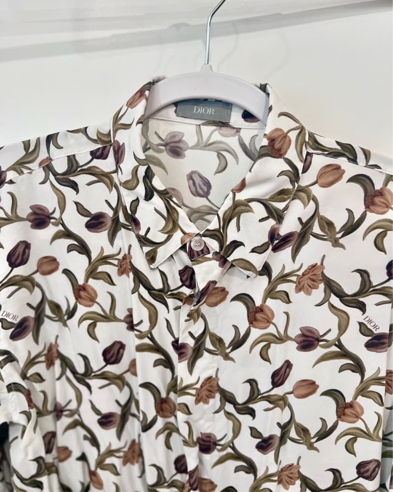 Floral Printed Dior Button-Up Shirt - Image 3
