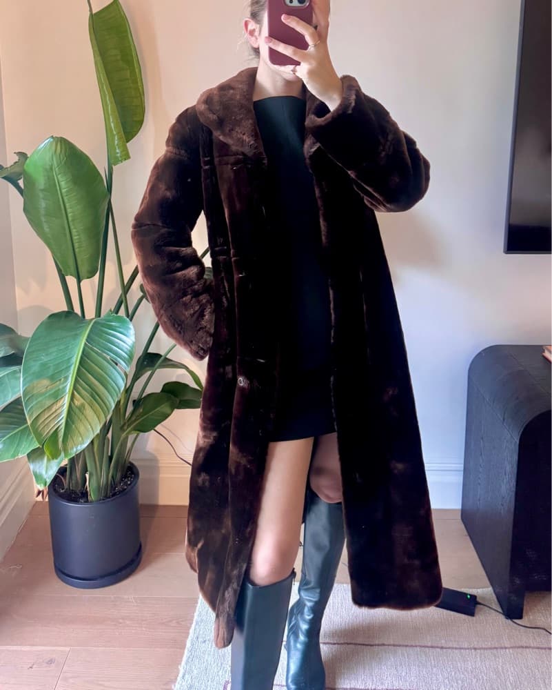 Vintage Long Brown Fur Coat  - Image 1