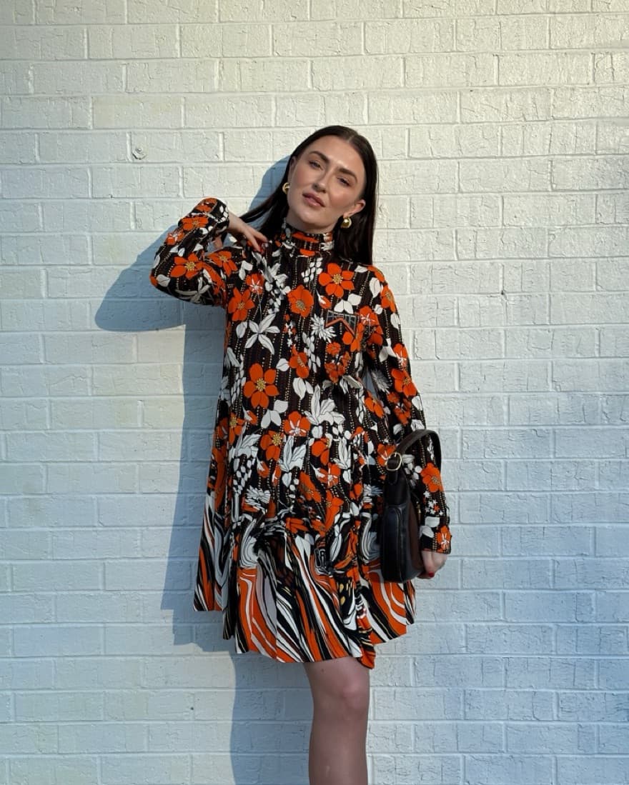 Prada 2019 Brown Floral Dress - Image 1