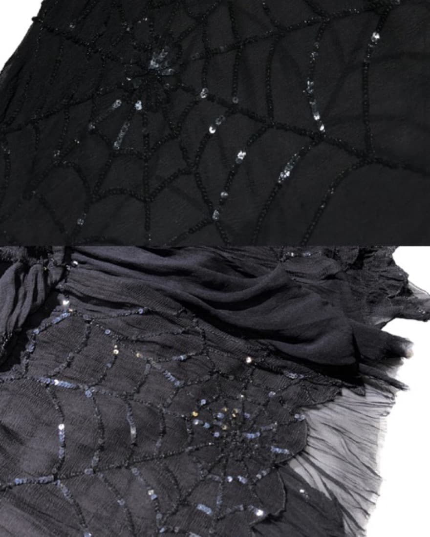 Silk spider web sequin skirt - Image 2