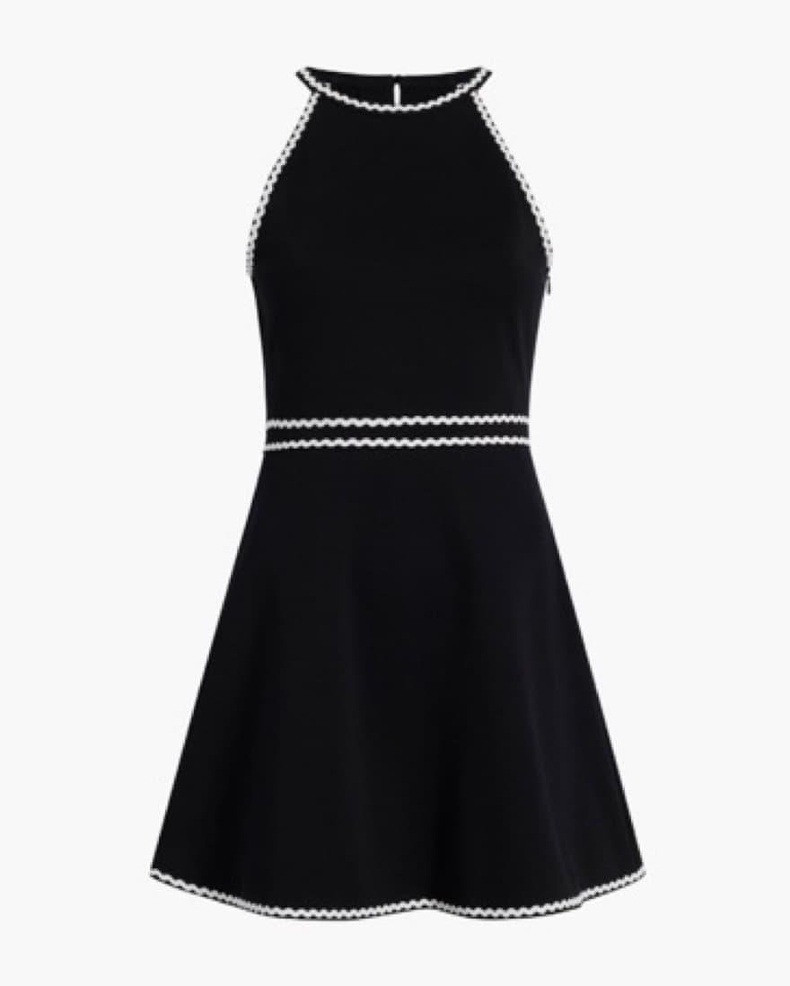 The Billie Dress - Black Cotton Pique  - Image 1