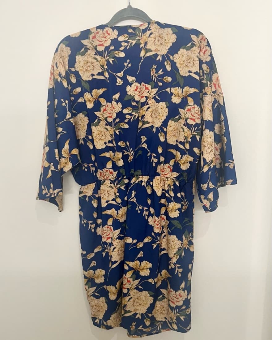 Blue Kimono Style Floral dress - Image 6