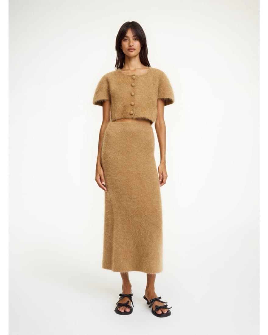 Cozy Camel Knit Midi Skirt Set - Image 2