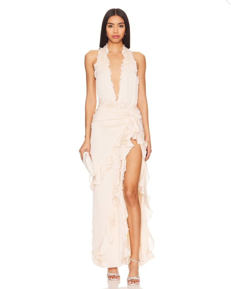 Celenia Maxi Dress In Champagne - Image 1
