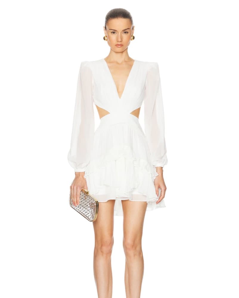 PatBo Deep V Cutout Mini Dress - Image 1