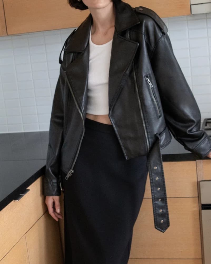 Oak + Fort Moto Leather Jacket - Image 2