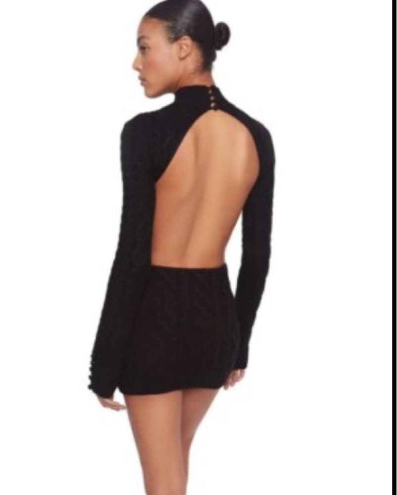GUIZIO Cable Knit Backless Dress - Image 2