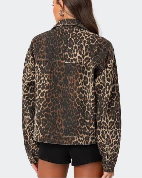 Cheetah denim Jacket - Image 2