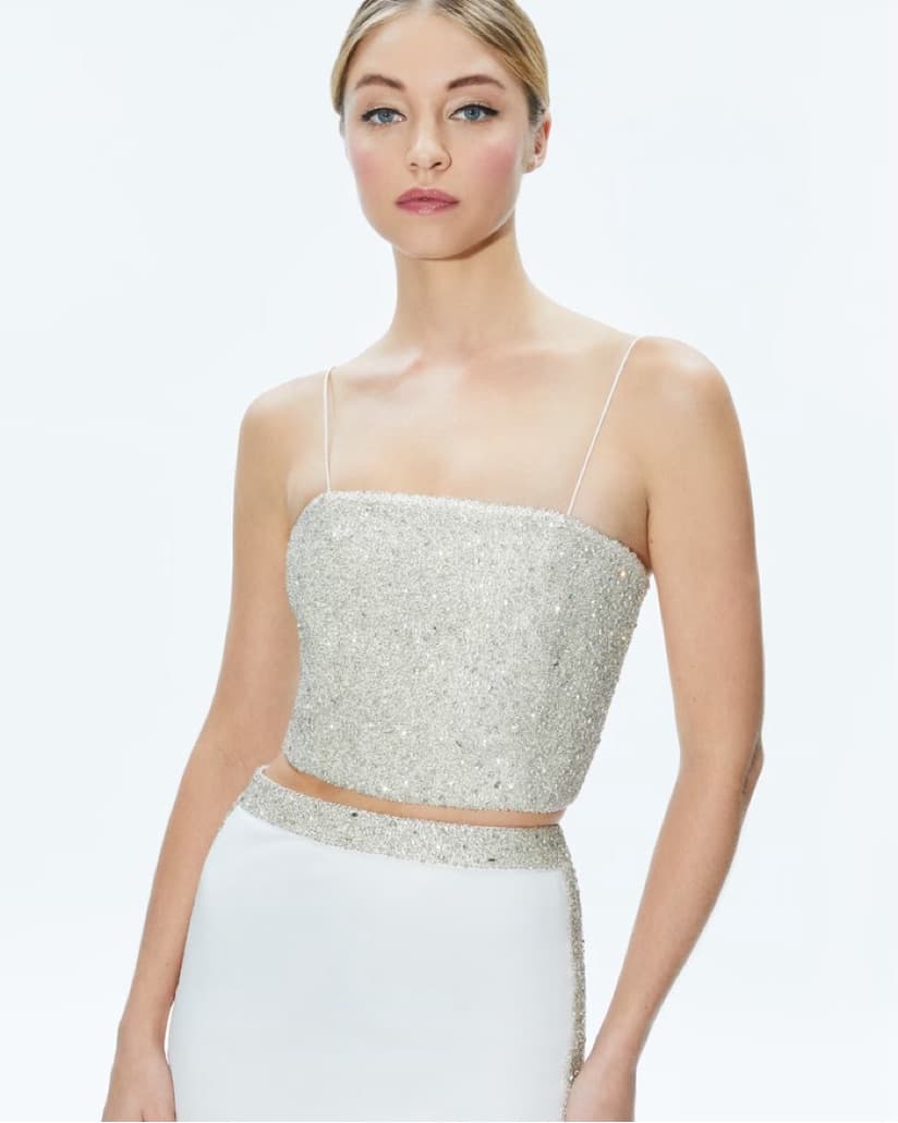 Alice + Olivia Embellished Crop Top - Image 4