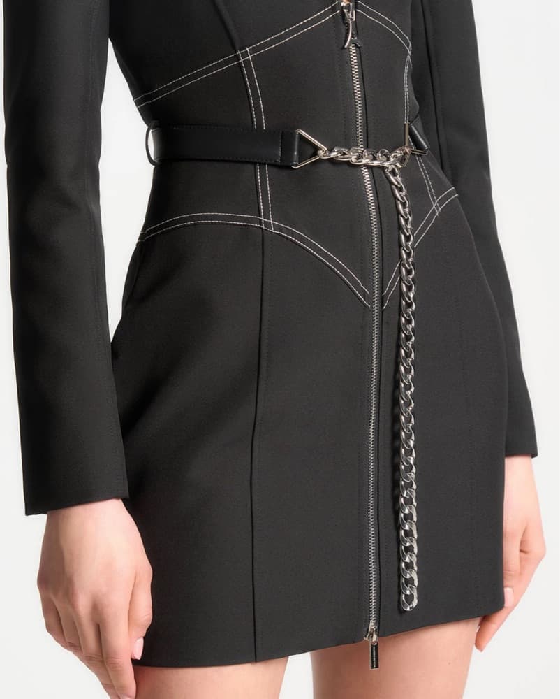 Corset Blazer Dress With Chain - Image 3