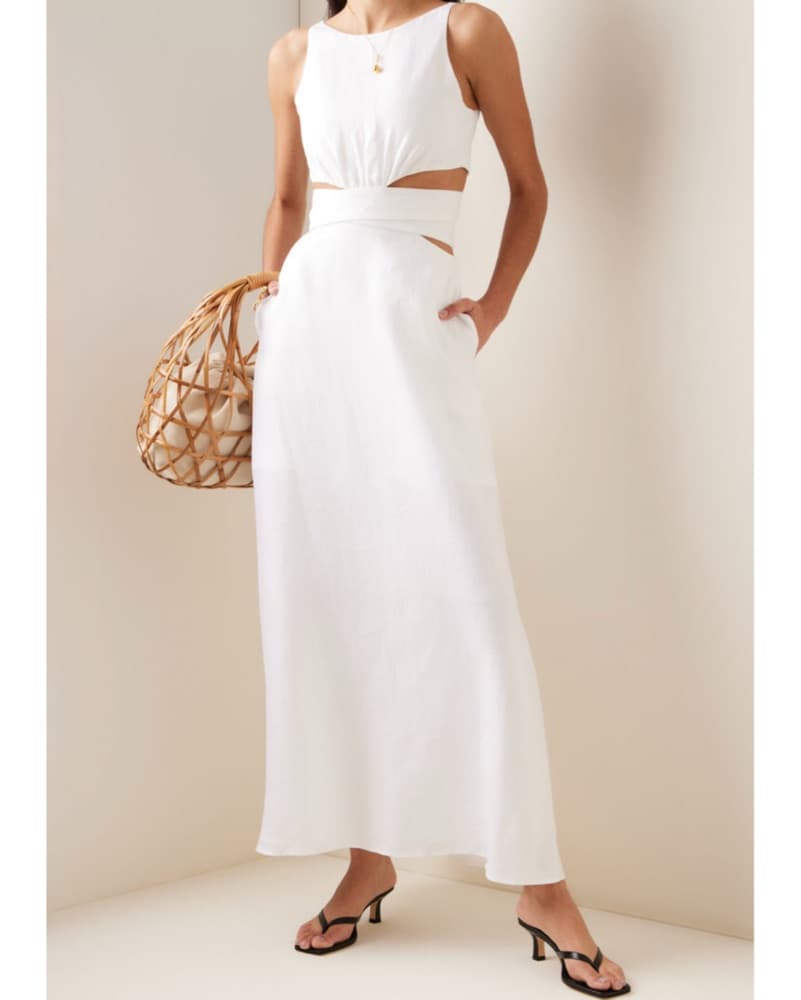 Bondi Born White Linen Maxi Dress - Image 2