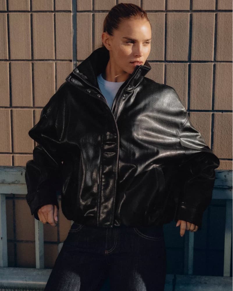 Black Zara Faux Leather Jacket - Image 1