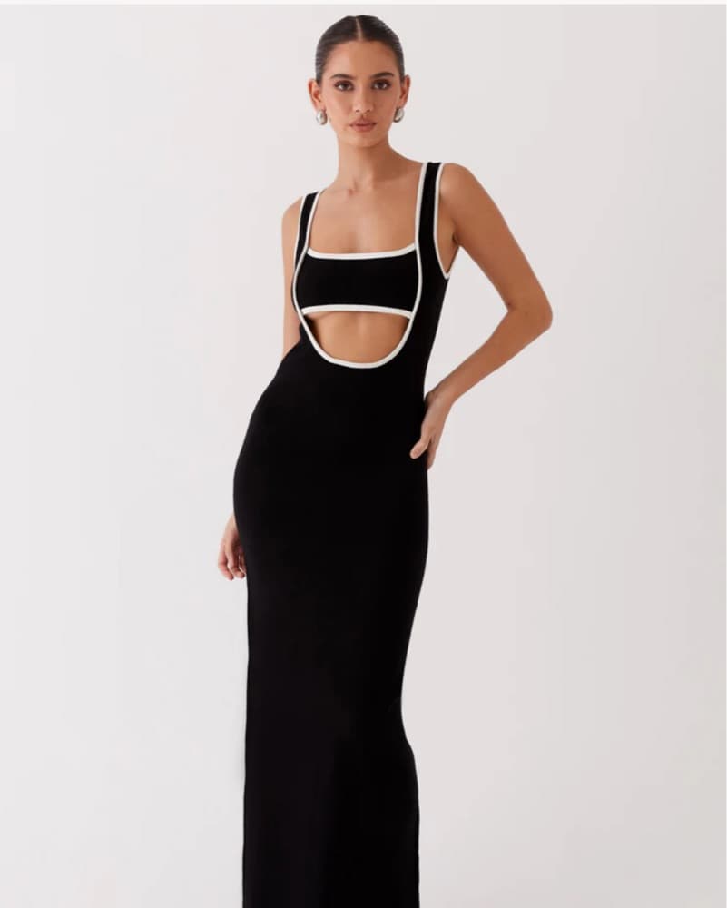 Lost In Paris Knit Maxi Dress - Image 1