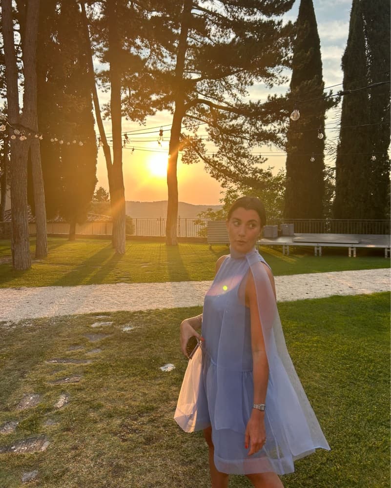 Blue Scarf Dress - Image 2