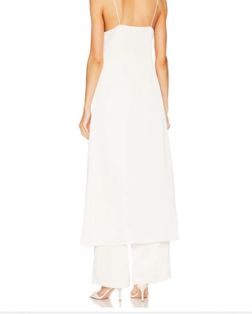 White Satin Pant And Top Set - Image 6