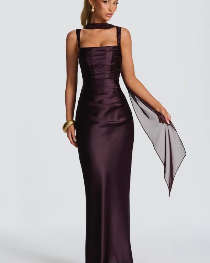 Babyboo calanthe Maxi Dress Plum - Image 2