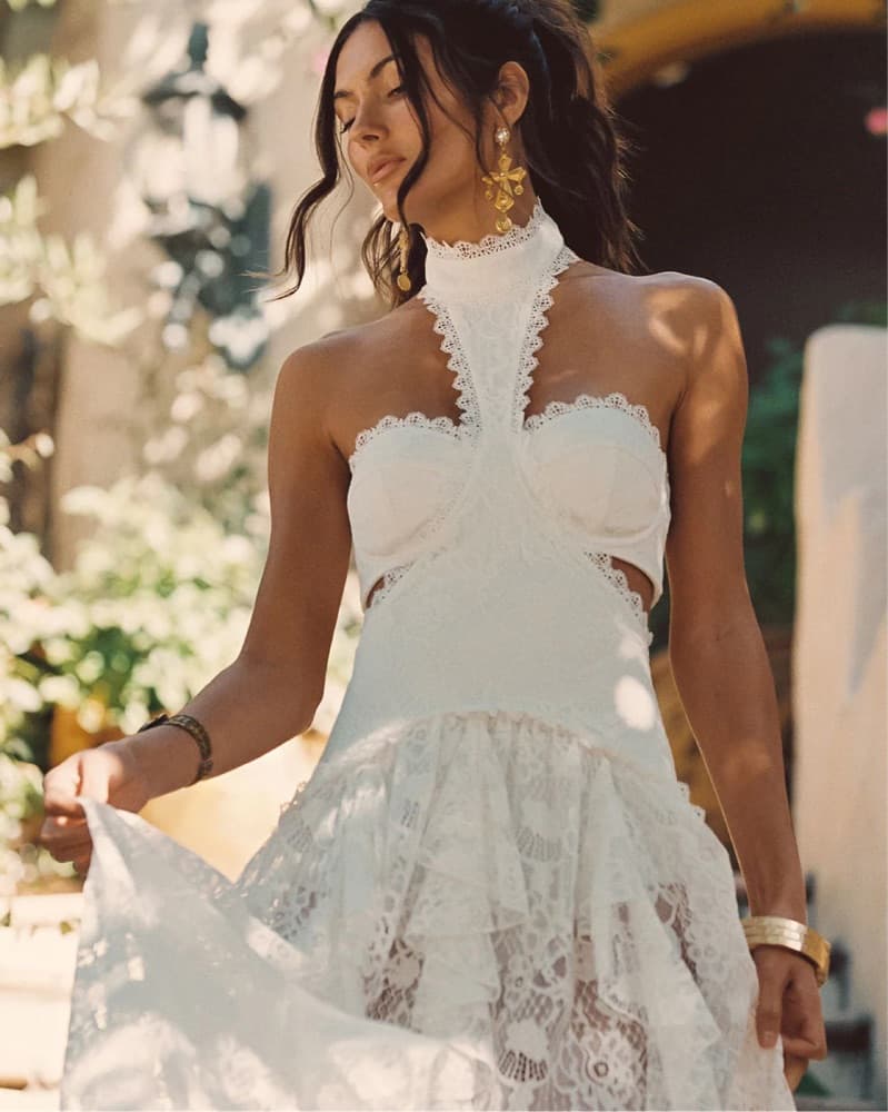 12th Tribe Princesa White Lace Dress - Image 6