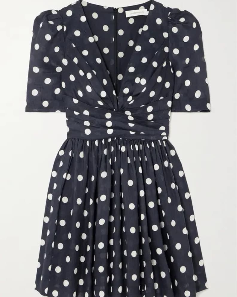 Zimmermann Polka Dot Puff Sleeve Dress - Image 1