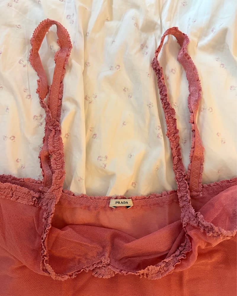 Prada Pink Tulle Stretch Tank Top - Image 4