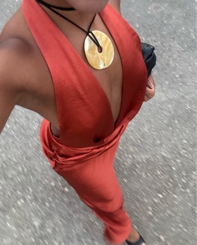 Arcina Ori Satin Maxi Dress - Image 1