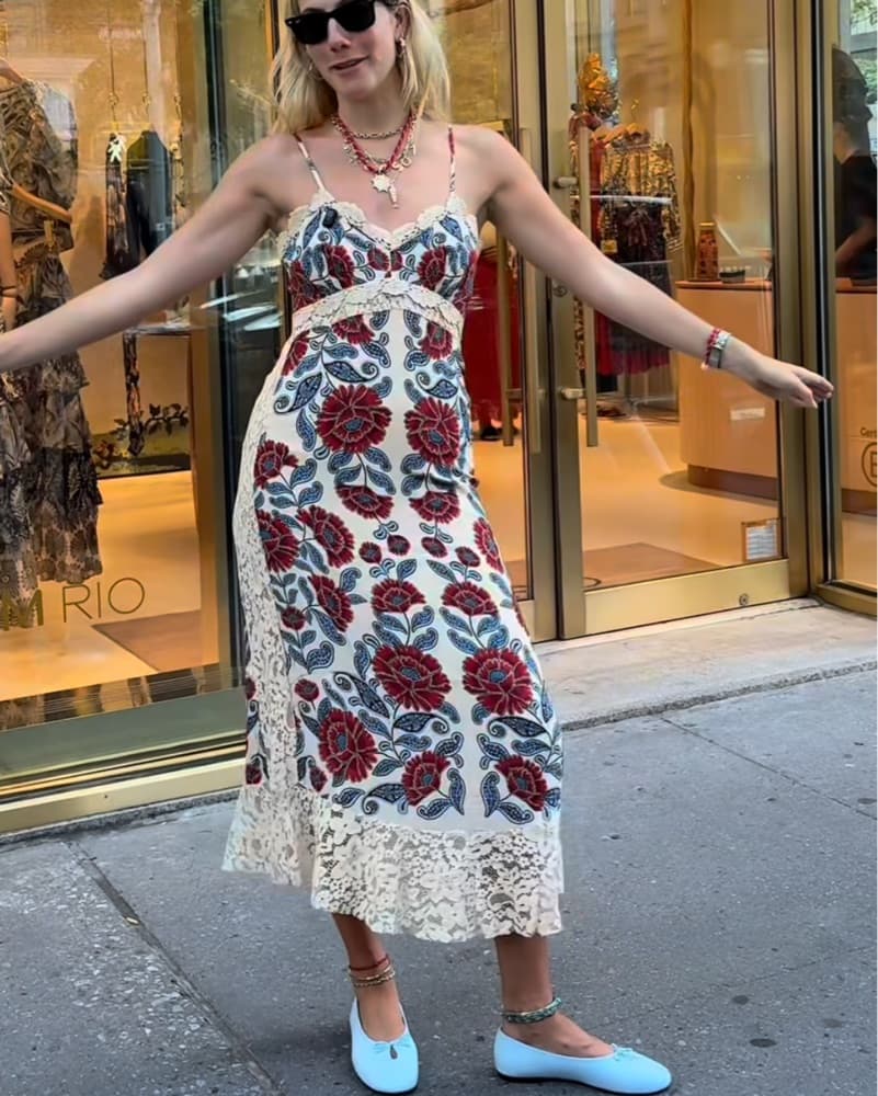 Farm Rio Lace Midi Dress - Image 1