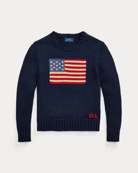 Ralph Lauren American Flag Sweater Navy - Image 2