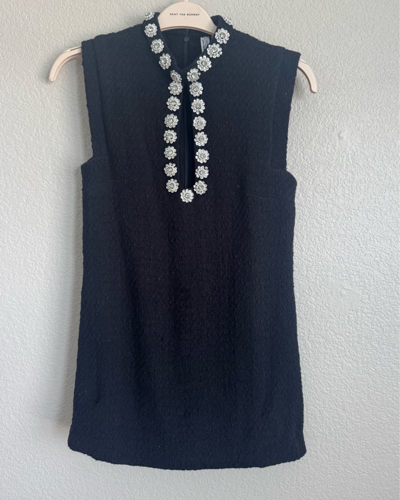 Tweed Embelished Mini Dress - Image 1