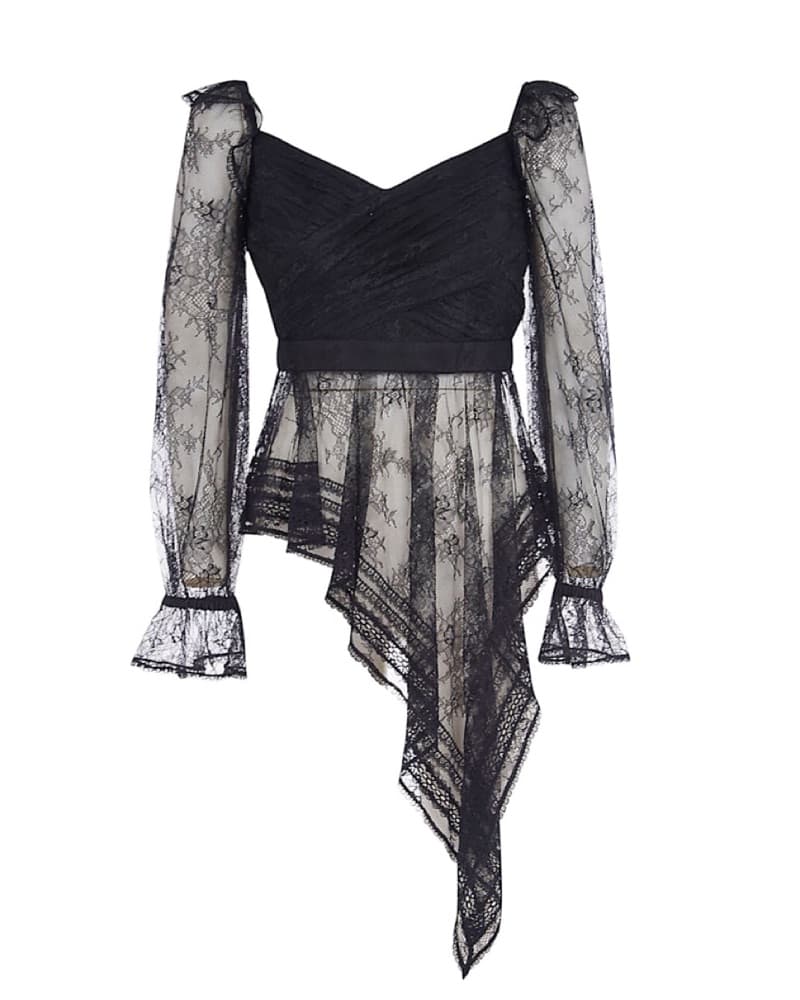 Self Portrait - Black Lace Blouse - Image 4