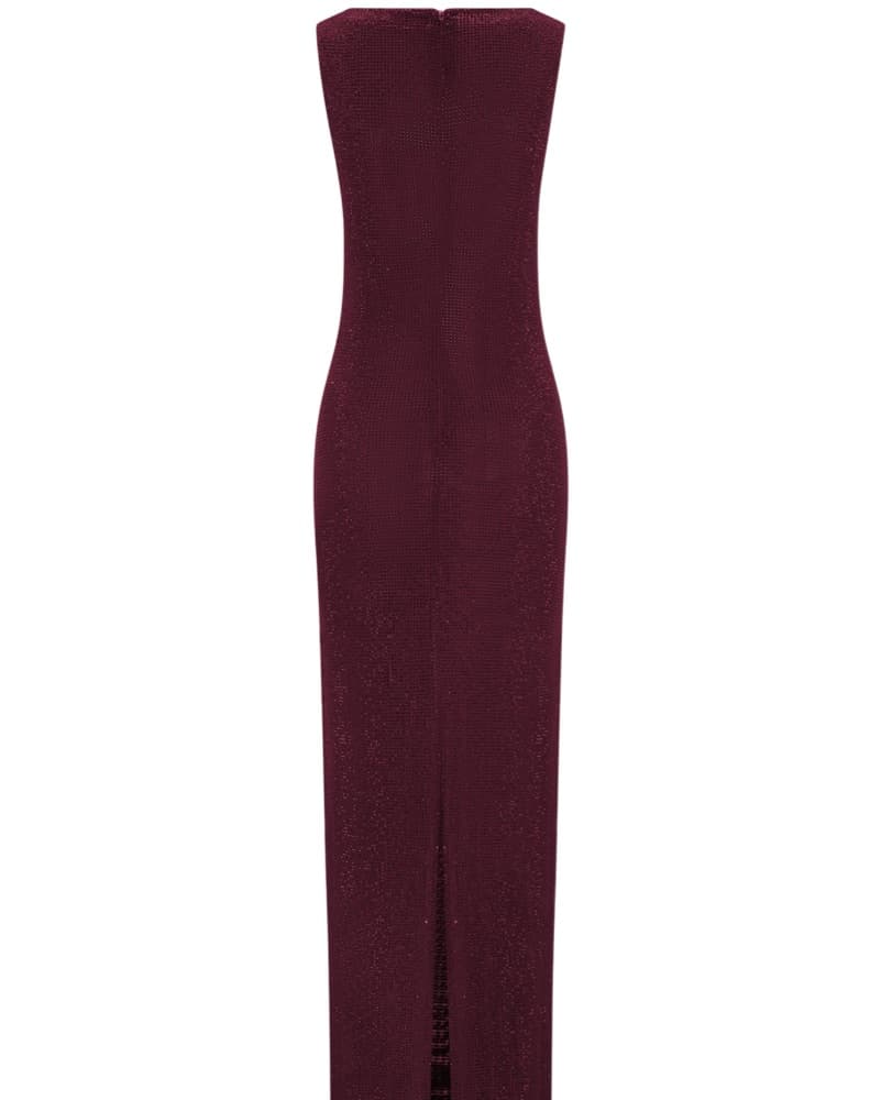 Radiant Red Burgundy Sequin Gown - Image 5