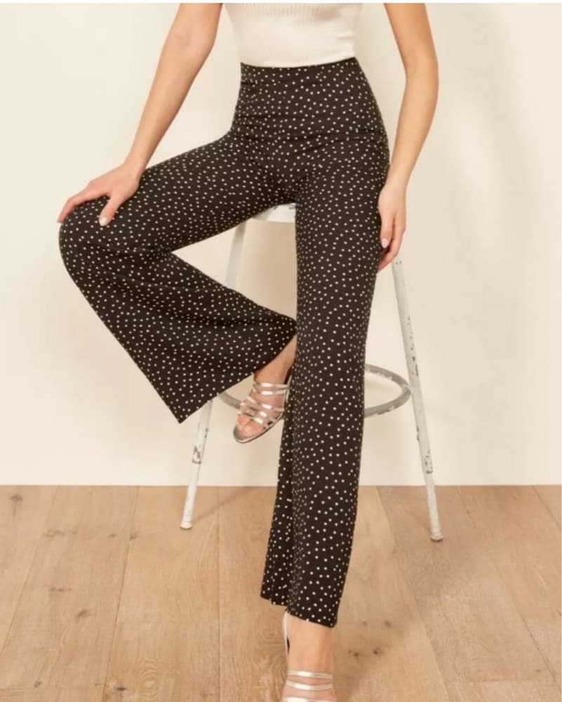 Reformation Polkadot Flare Pants - Image 3