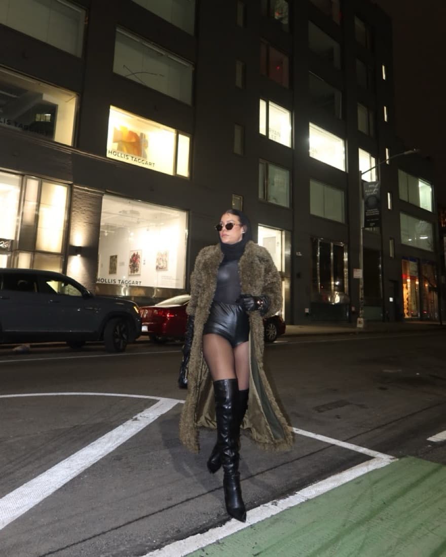 Dark Green Faux Fur Coat - Image 5