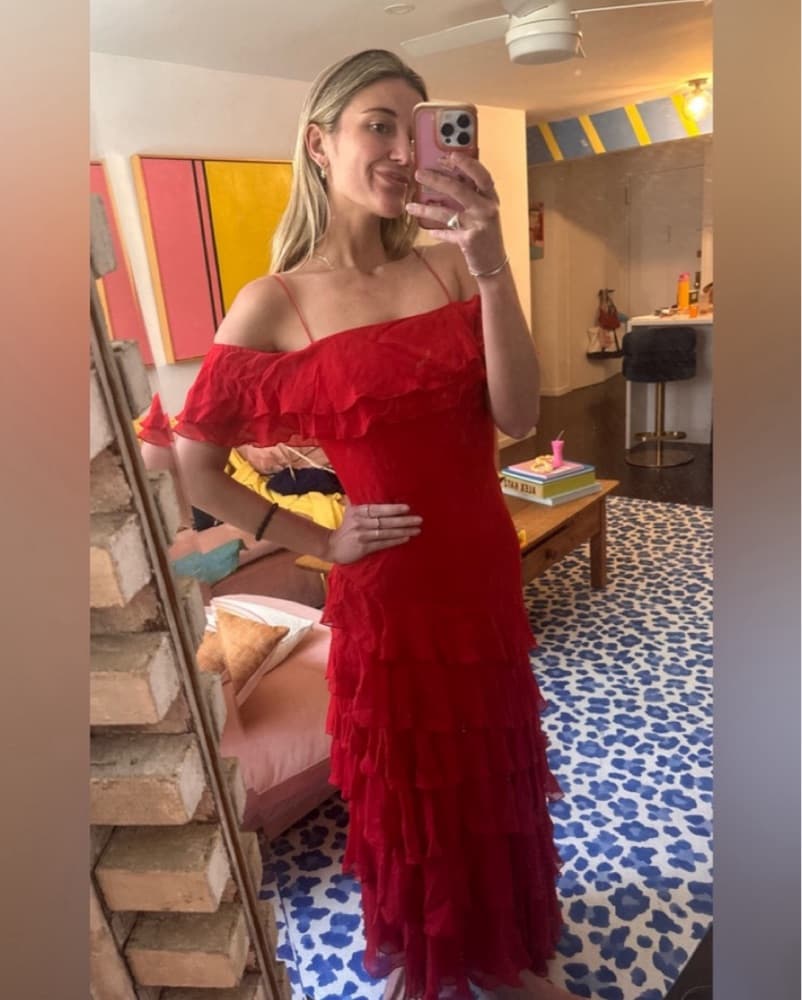 Alice & Olivia Red Ruffle Formal Dress - Image 3