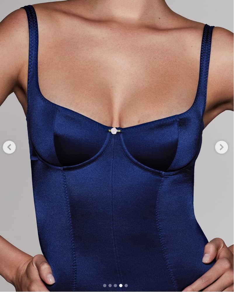 Skims Neptune Stretch Satin Bodysuit - Image 2