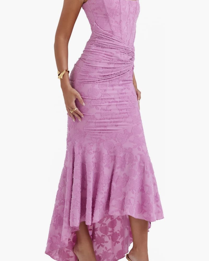 House Of CB Cesca Floral Ruched High-Low - Image 4