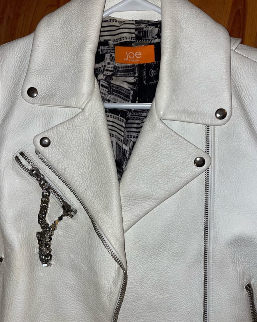 White Leather Jacket  - Image 3