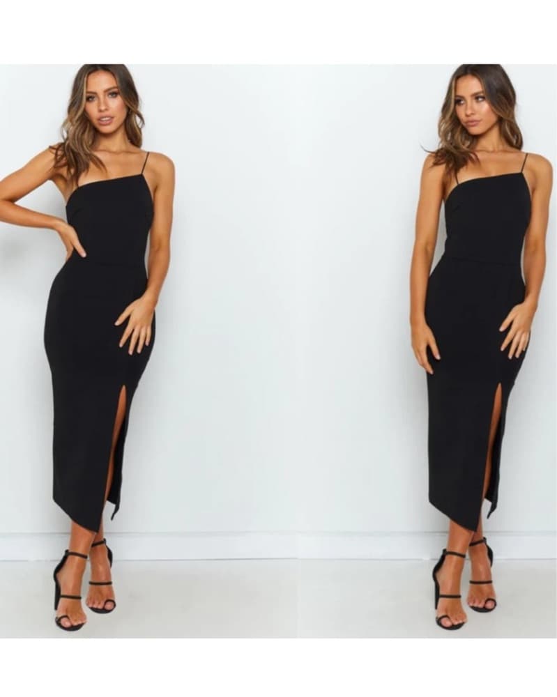 Black Midi Dress - Image 1