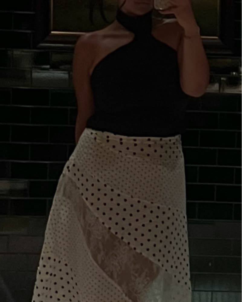 Polka Dot Lace Midi Skirt - Image 4