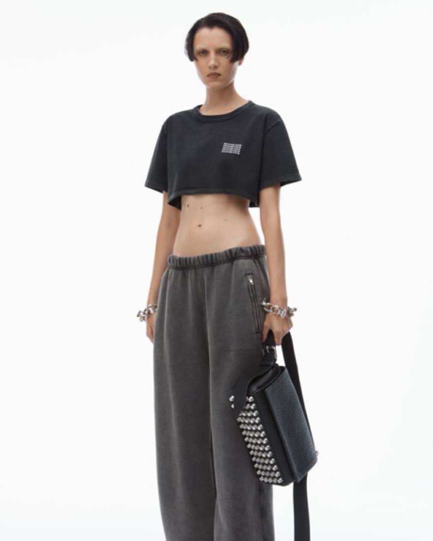 Alexander Wang cropped tee in acid wash  - Image 4