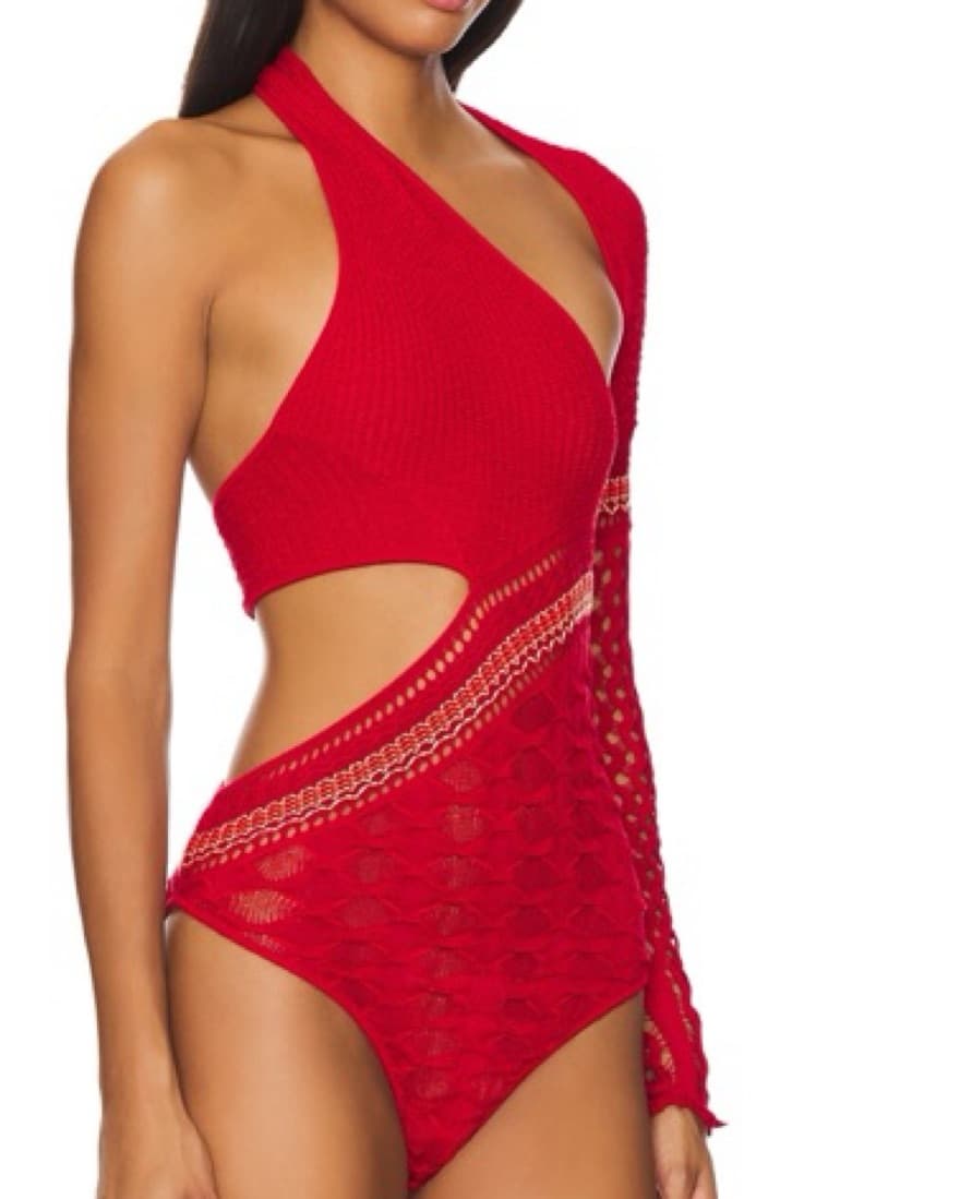 Red Cutout Bodysuit - Image 4