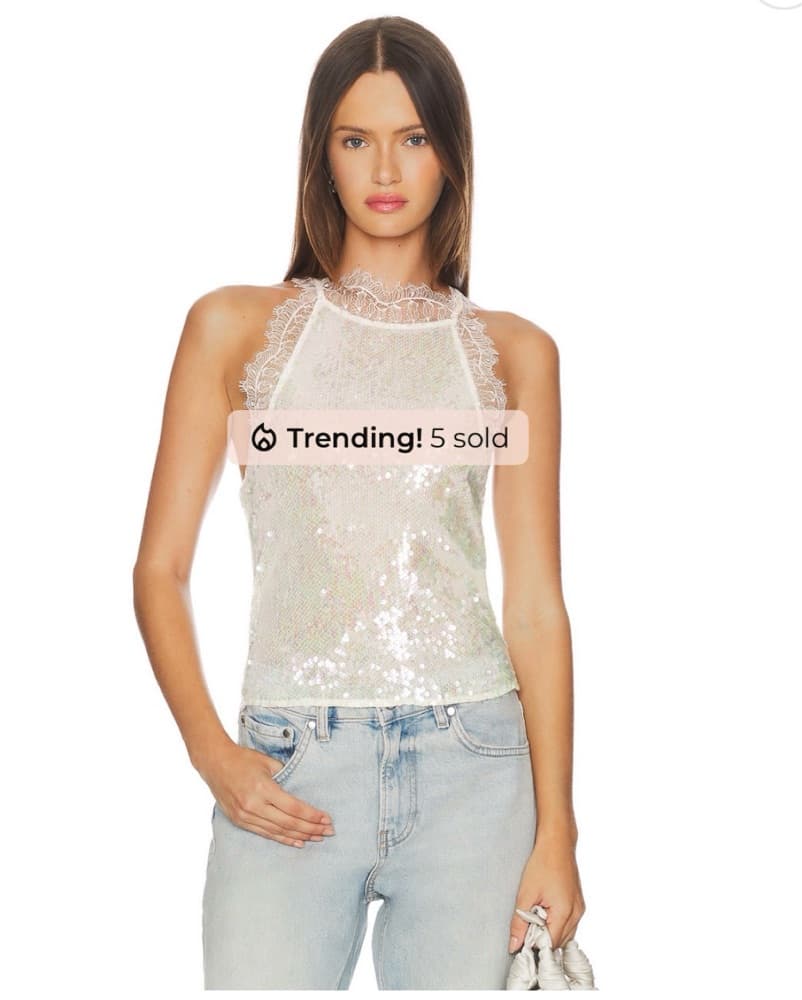 Free People Transparent Sequin Top - Image 1