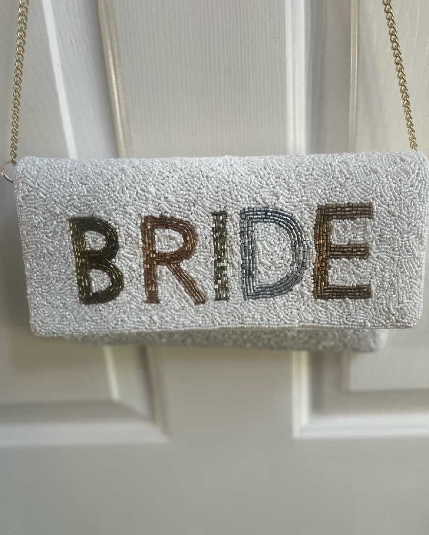 Sparkle Beaded Bride Clutch - Image 1