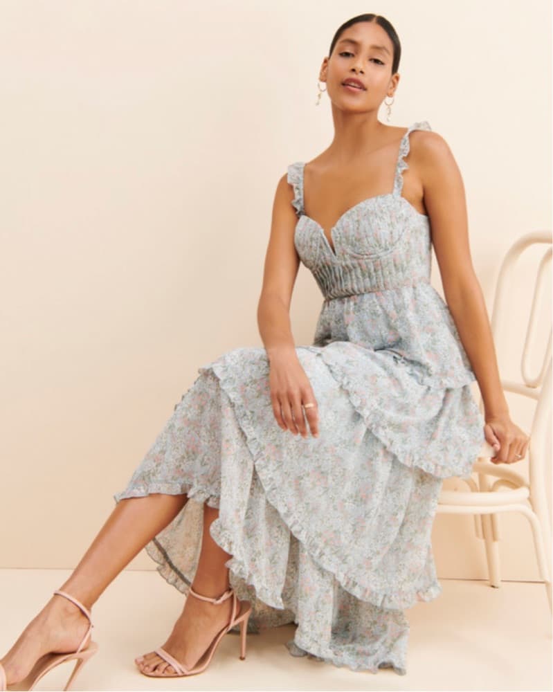 ASTR the Labl Flutter Sleeve Tiered Maxi - Image 1