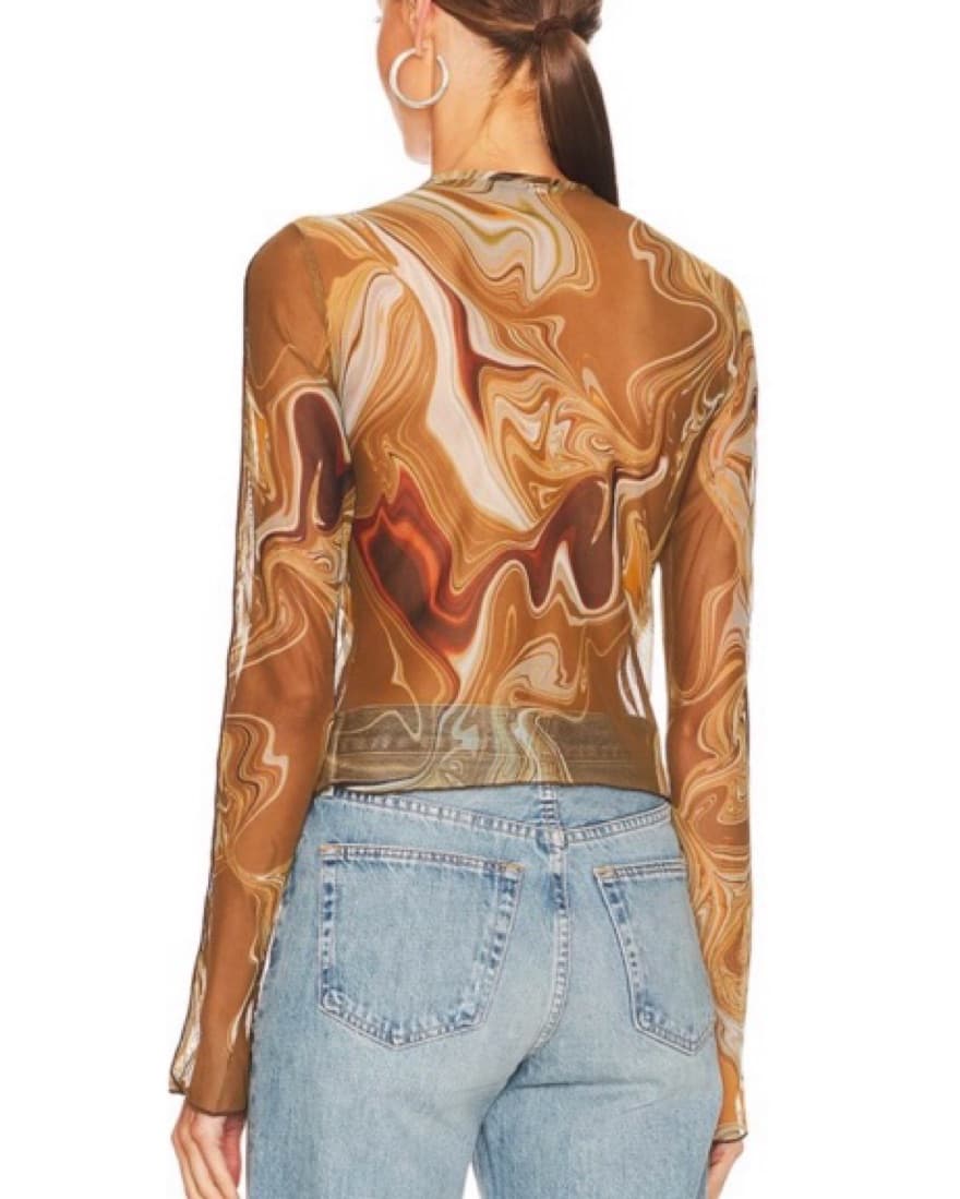 Gold Marble Long Sleeve Top Bec + Bridge - Image 3