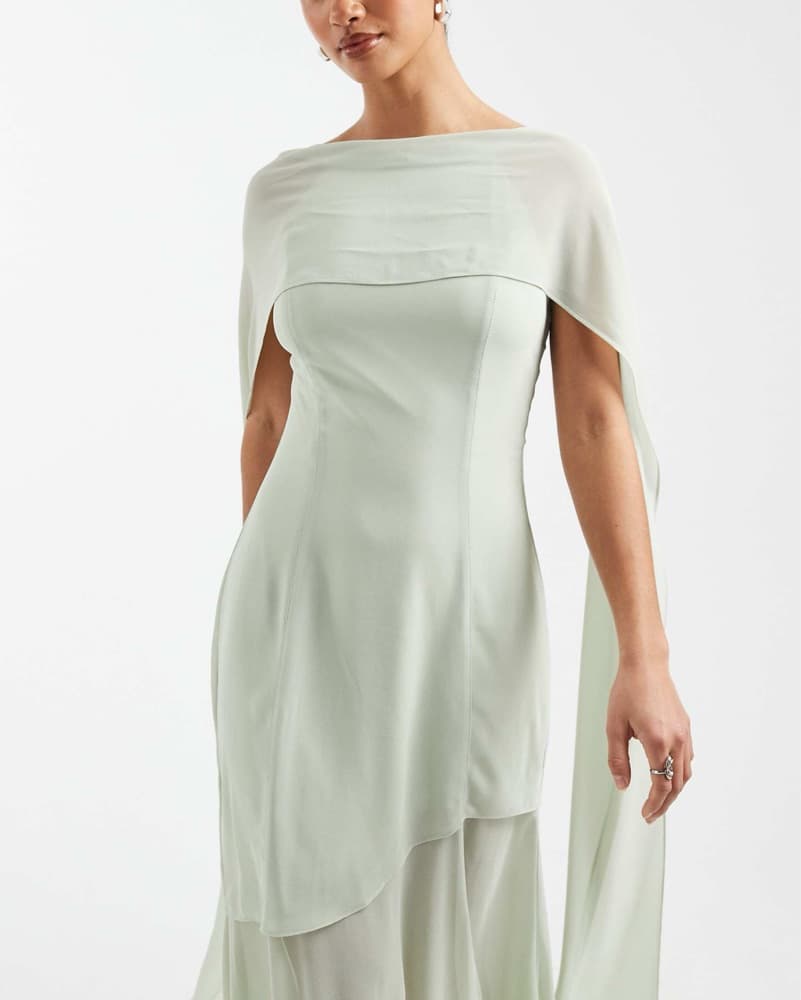 Chiffon Sheer Skirt Scarf Gown - Image 3