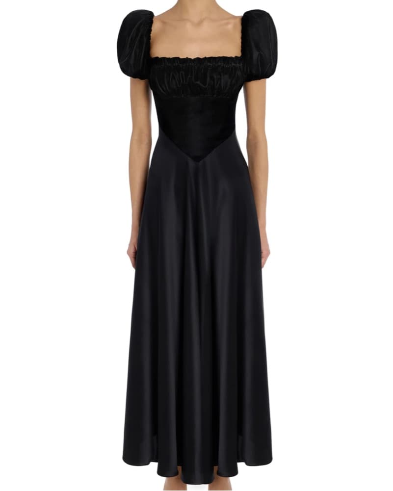 Rodarte Black Velvet and Silk Dress - Image 1