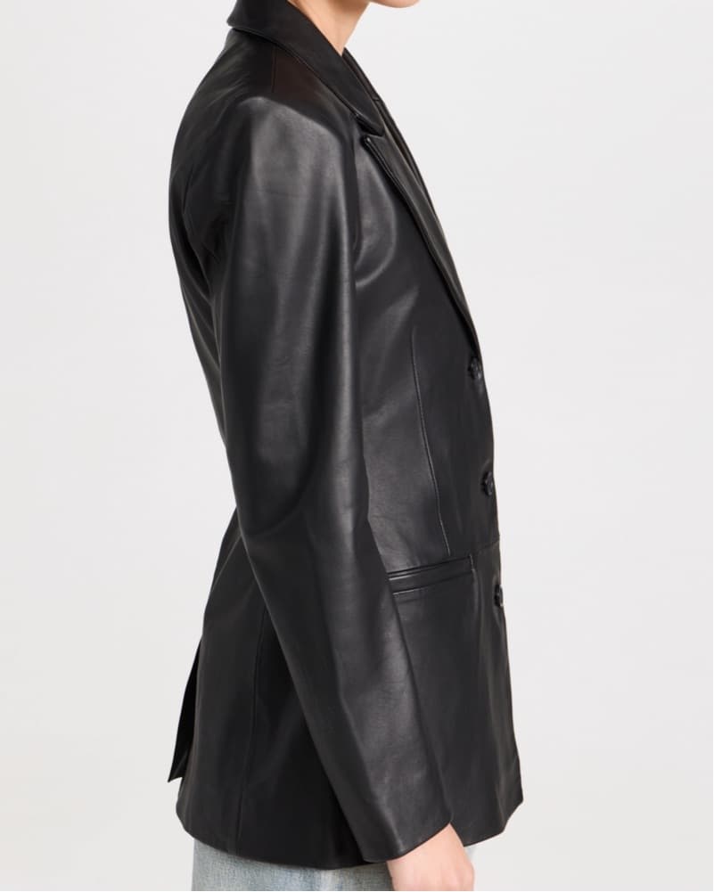 Reformation X Veda Hal Leather Blazer - Image 4