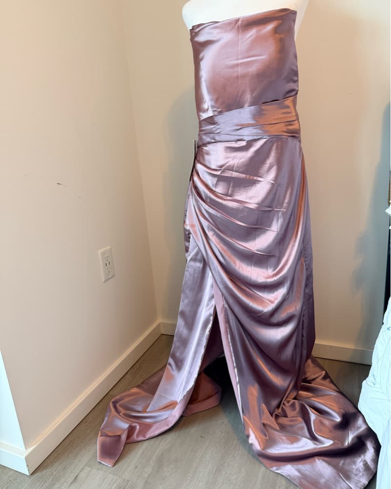Lustrous Satin Formal Gown - Image 3